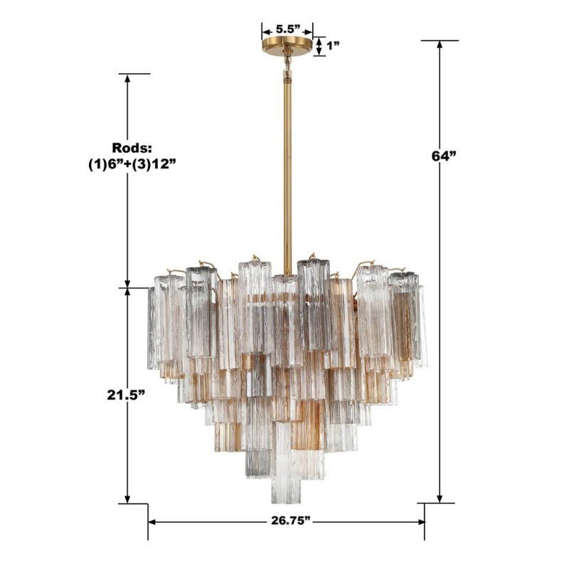 Ayla Round 12 - Light Chandelier - Cyran Lamps