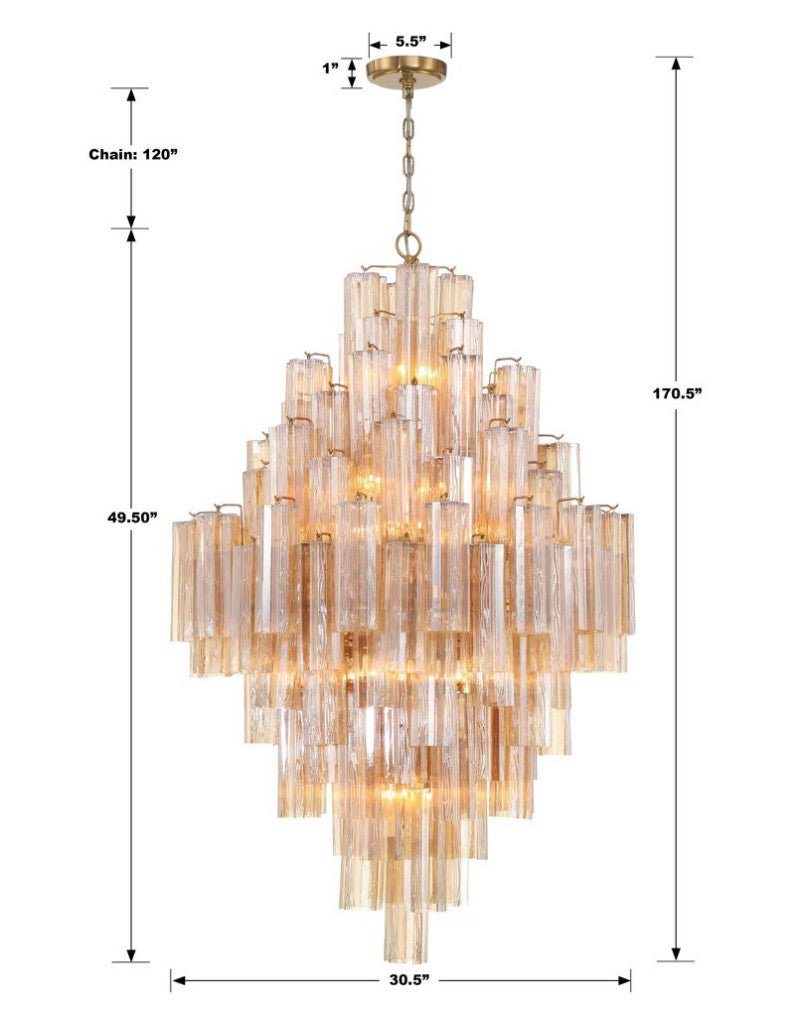 Ayla Tiered 20 - Light Chandelier - Cyran Lamps