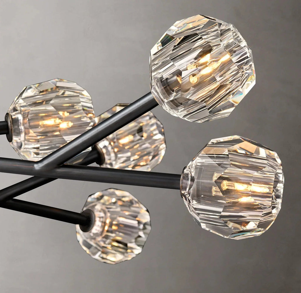 Beula De Clear Cristal Glass Rod Pendant - Cyran Lamps