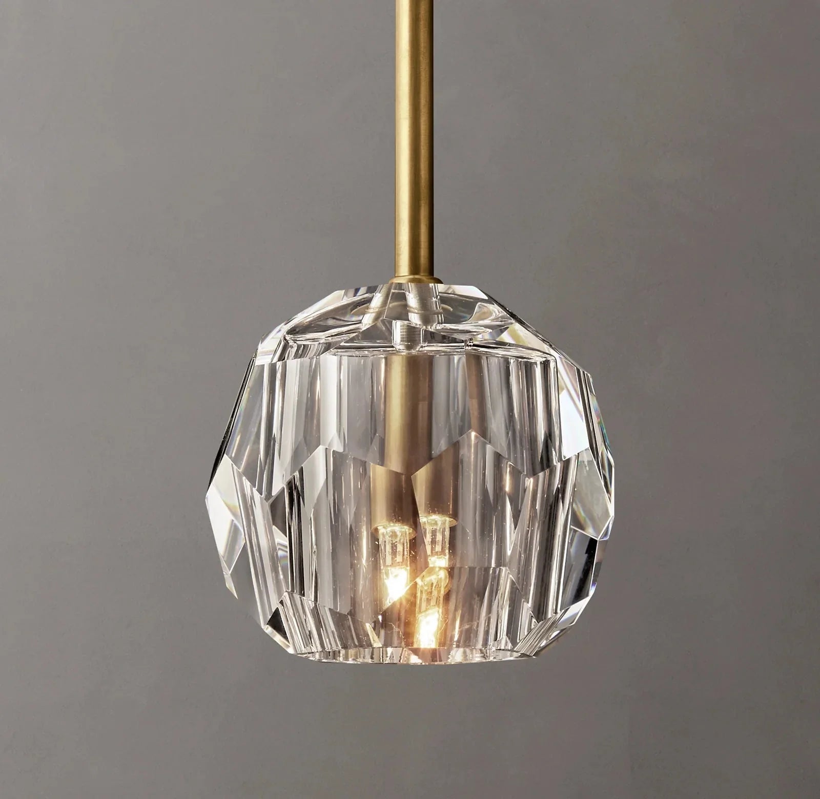 Beula De Clear Cristal Glass Rod Pendant - Cyran Lamps