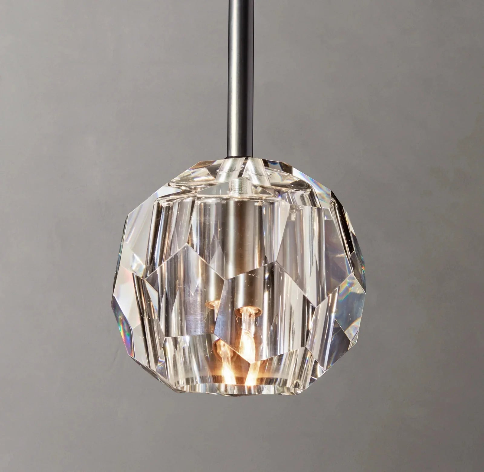 Beula De Clear Cristal Glass Rod Pendant - Cyran Lamps