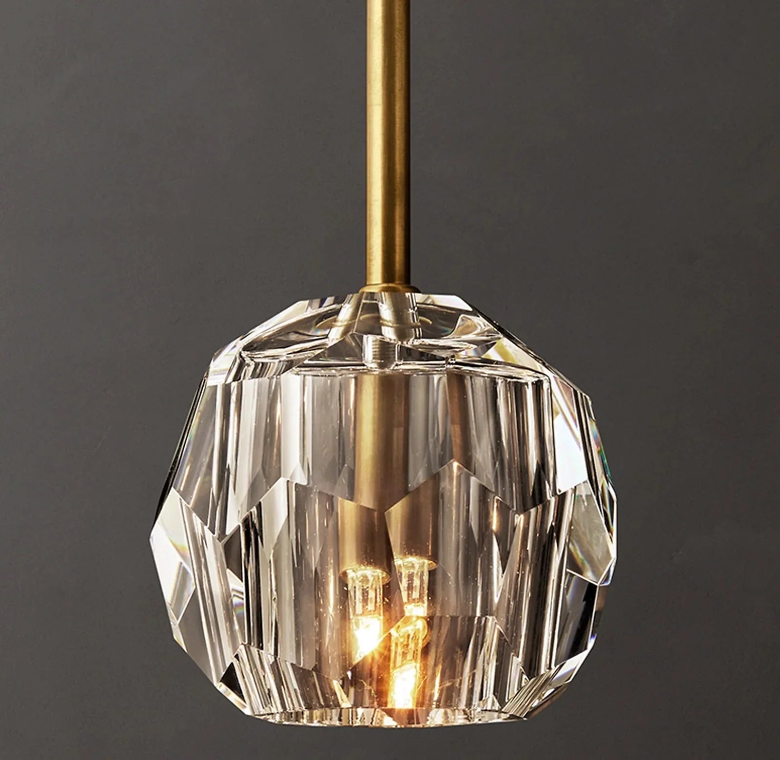 Beula De Clear Cristal Glass Rod Pendant - Cyran Lamps