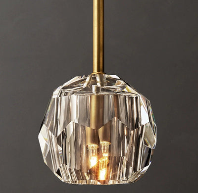 Beula De Clear Cristal Glass Rod Pendant - Cyran Lamps