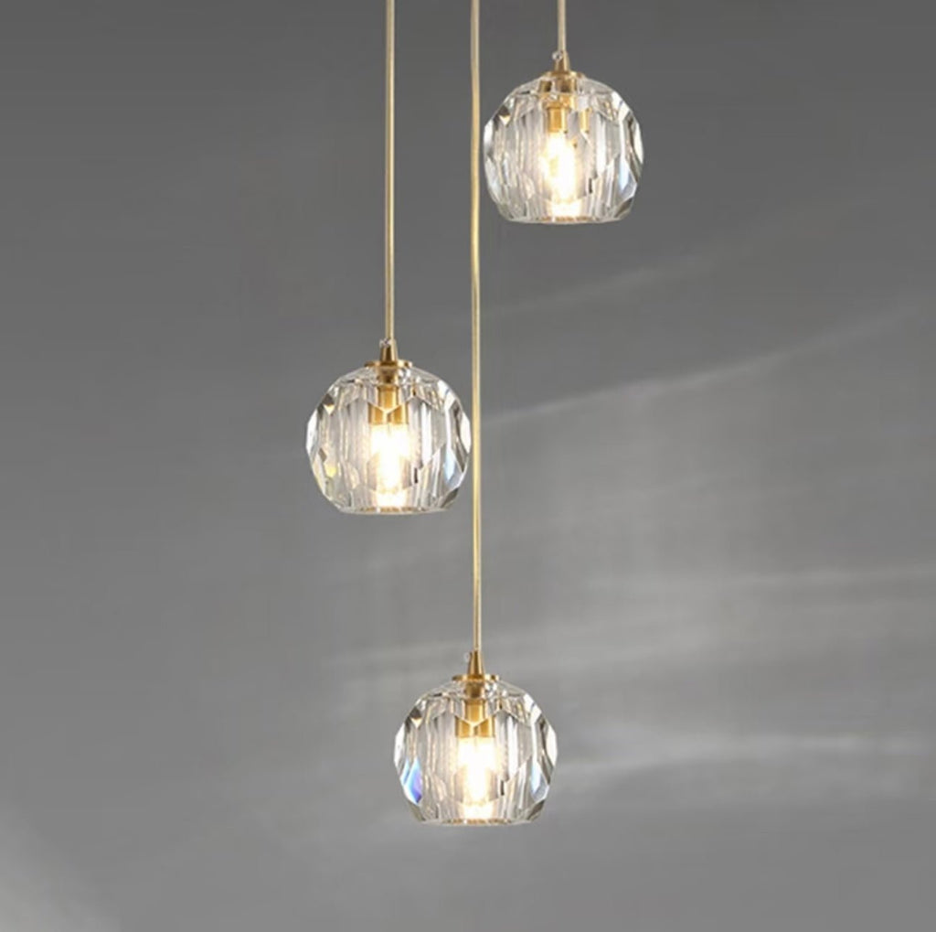 Beula De Clear Cristal Glass Rod Pendant - Cyran Lamps