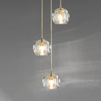 Beula De Clear Cristal Glass Rod Pendant - Cyran Lamps