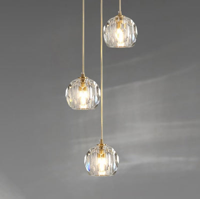 Beula De Clear Cristal Glass Rod Pendant - Cyran Lamps
