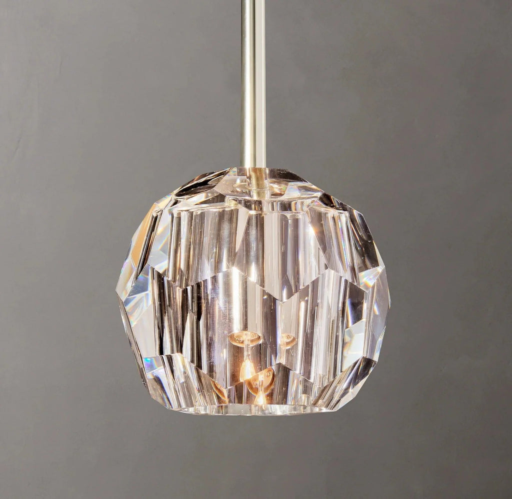 Beula De Clear Cristal Glass Rod Pendant - Cyran Lamps
