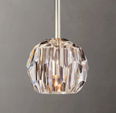 Beula De Clear Cristal Glass Rod Pendant - Cyran Lamps
