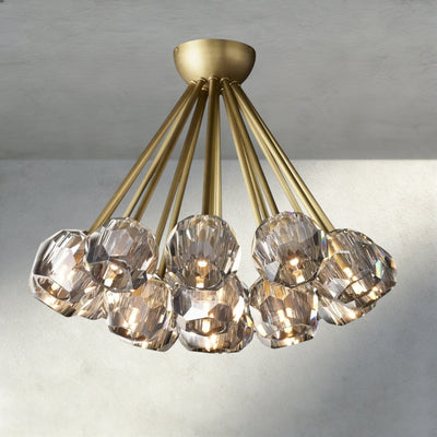 Beula De Clear/ Smoke Cristal Flushmount 24" - Cyran Lamps