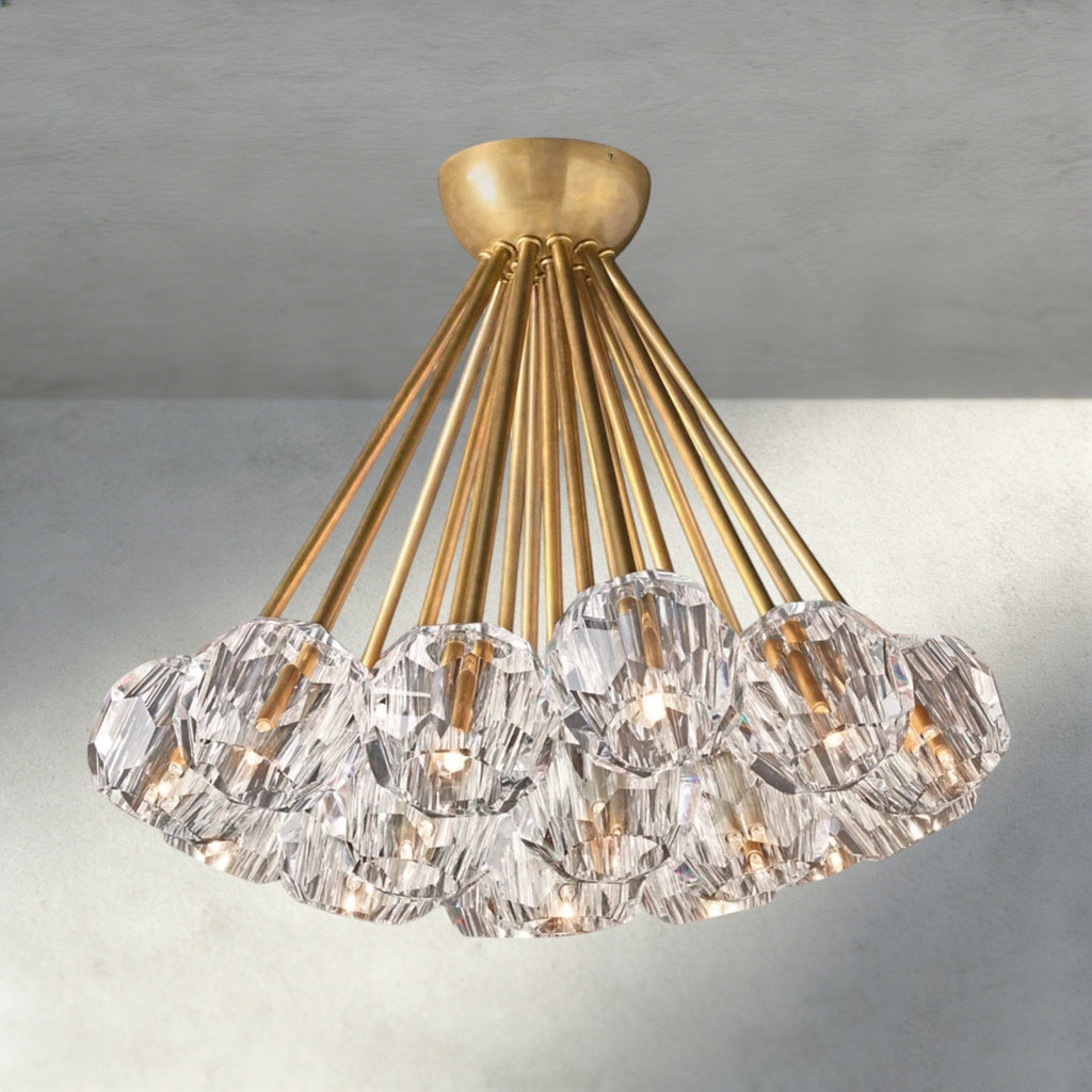 Beula De Clear/ Smoke Cristal Flushmount 24" - Cyran Lamps