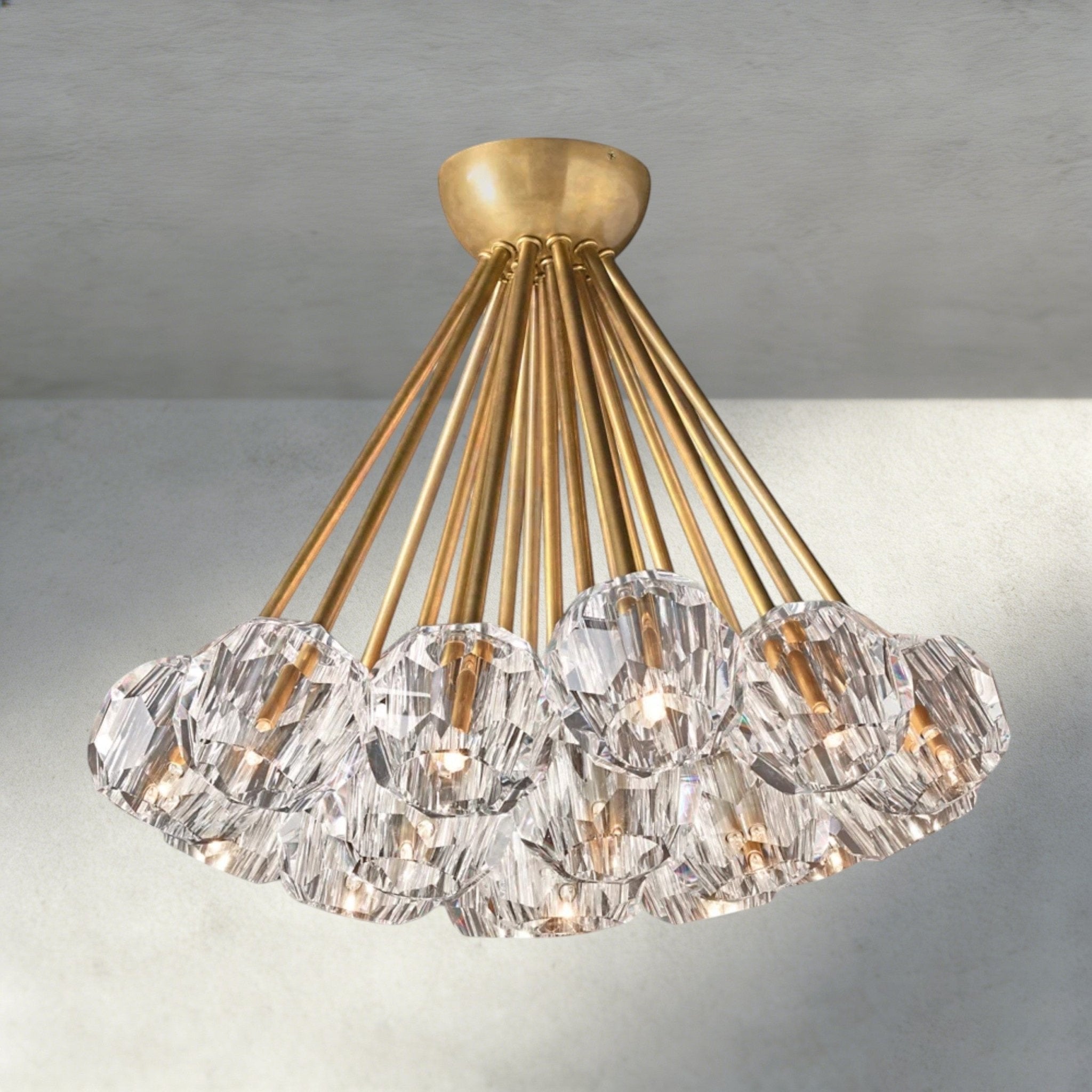 Beula De Clear/ Smoke Cristal Flushmount 24" - Cyran Lamps