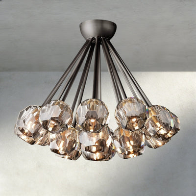 Beula De Clear/ Smoke Cristal Flushmount 24" - Cyran Lamps
