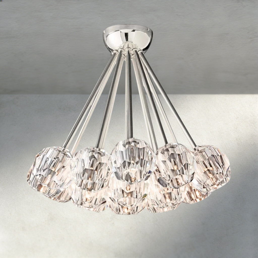 Beula De Clear/ Smoke Cristal Flushmount 24" - Cyran Lamps