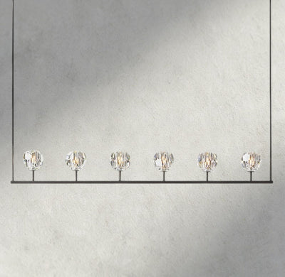 Beula De Cristal Clear Glass Linear Chandelier 48", 60" - Cyran Lamps
