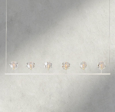 Beula De Cristal Clear Glass Linear Chandelier 48", 60" - Cyran Lamps