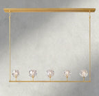 Beula De Cristal Clear Glass Linear Chandelier 48", 60" - Cyran Lamps