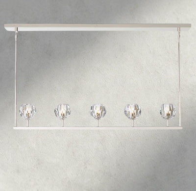 Beula De Cristal Clear Glass Linear Chandelier 48", 60" - Cyran Lamps