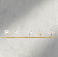 Beula De Cristal Clear Glass Linear Chandelier 48", 60" - Cyran Lamps