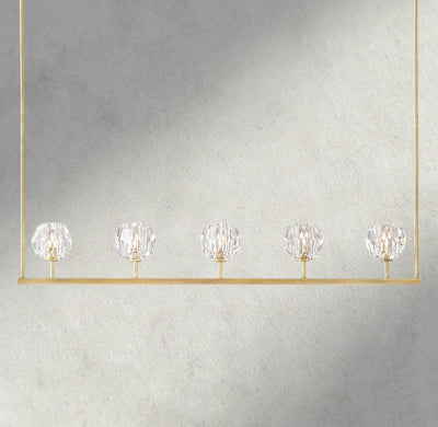 Beula De Cristal Clear Glass Linear Chandelier 48", 60" - Cyran Lamps