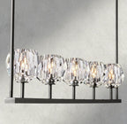 Beula De Cristal Clear Glass Linear Chandelier 48", 60" - Cyran Lamps