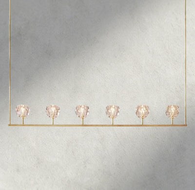 Beula De Cristal Clear Glass Linear Chandelier 48", 60" - Cyran Lamps