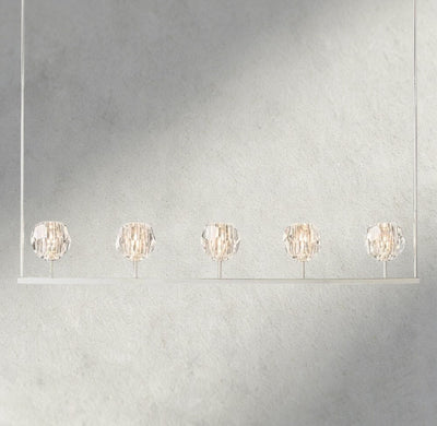 Beula De Cristal Clear Glass Linear Chandelier 48", 60" - Cyran Lamps