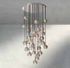 Beula De Cristal Clear/ Smoke Glass Round Cluster Chandelier 14", 19", 24", 30", 40" - Cyran Lamps