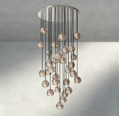 Beula De Cristal Clear/ Smoke Glass Round Cluster Chandelier 14", 19", 24", 30", 40" - Cyran Lamps