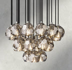 Beula De Cristal Clear/ Smoke Glass Round Cluster Chandelier 14", 19", 24", 30", 40" - Cyran Lamps
