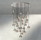 Beula De Cristal Clear/ Smoke Glass Round Cluster Chandelier 14", 19", 24", 30", 40" - Cyran Lamps