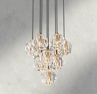Beula De Cristal Clear/ Smoke Glass Round Cluster Chandelier 14", 19", 24", 30", 40" - Cyran Lamps