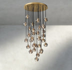 Beula De Cristal Clear/ Smoke Glass Round Cluster Chandelier 14", 19", 24", 30", 40" - Cyran Lamps