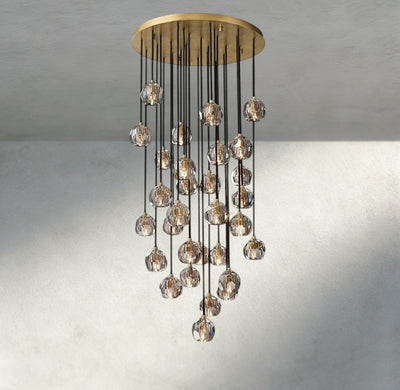 Beula De Cristal Clear/ Smoke Glass Round Cluster Chandelier 14", 19", 24", 30", 40" - Cyran Lamps