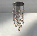 Beula De Cristal Clear/ Smoke Glass Round Cluster Chandelier 14", 19", 24", 30", 40" - Cyran Lamps