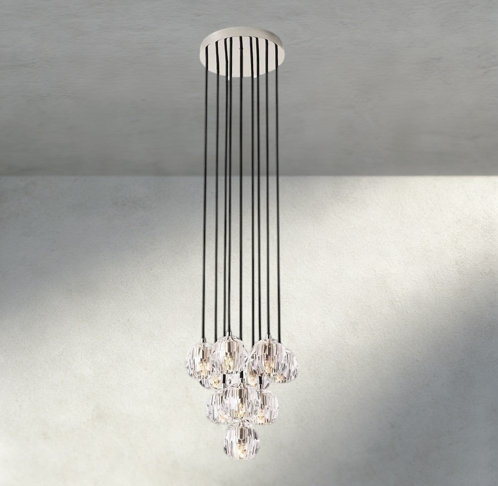 Beula De Cristal Clear/ Smoke Glass Round Cluster Chandelier 14", 19", 24", 30", 40" - Cyran Lamps