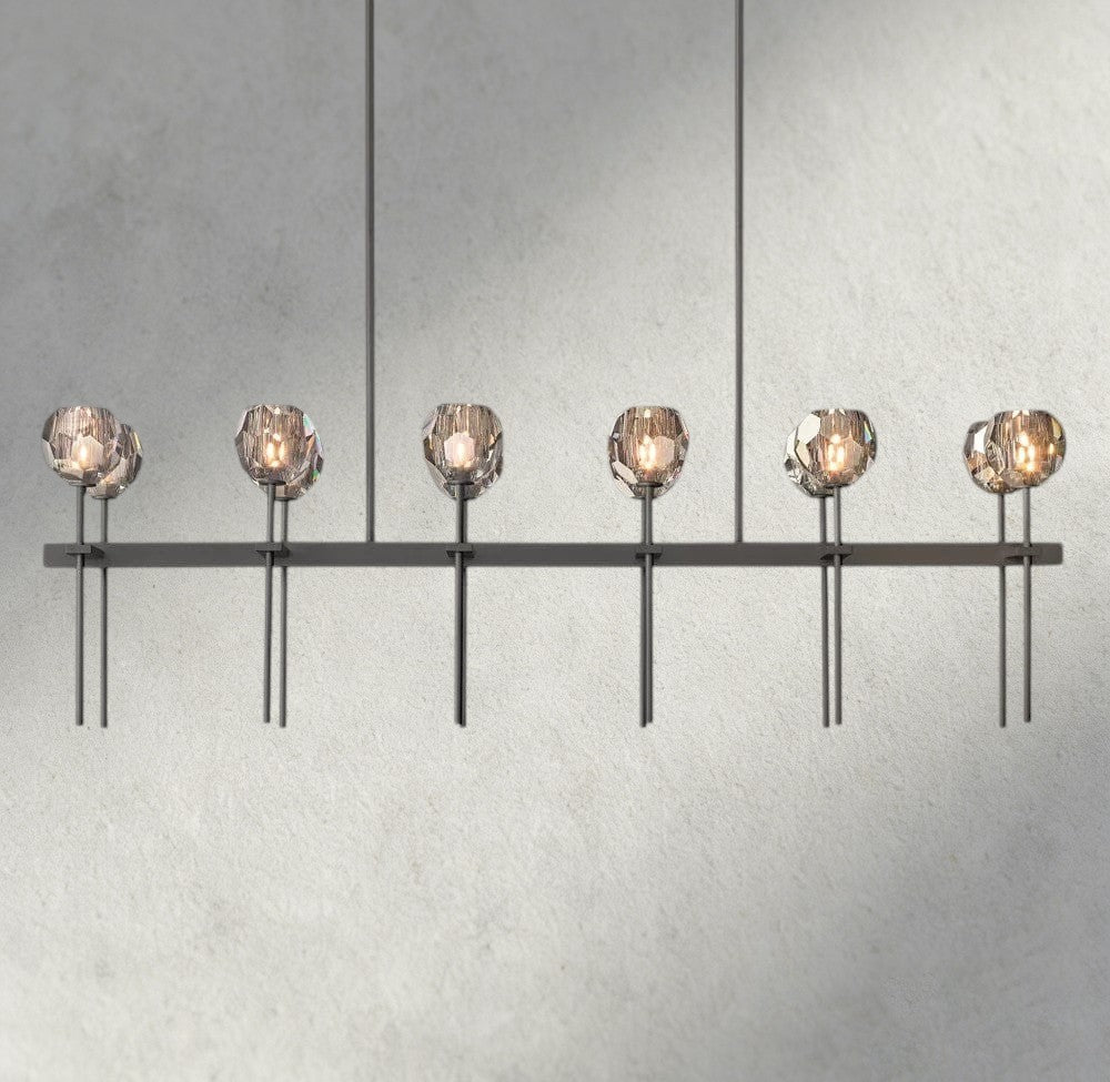 Beula De Cristal Double Linear Chandelier 60" - Cyran Lamps