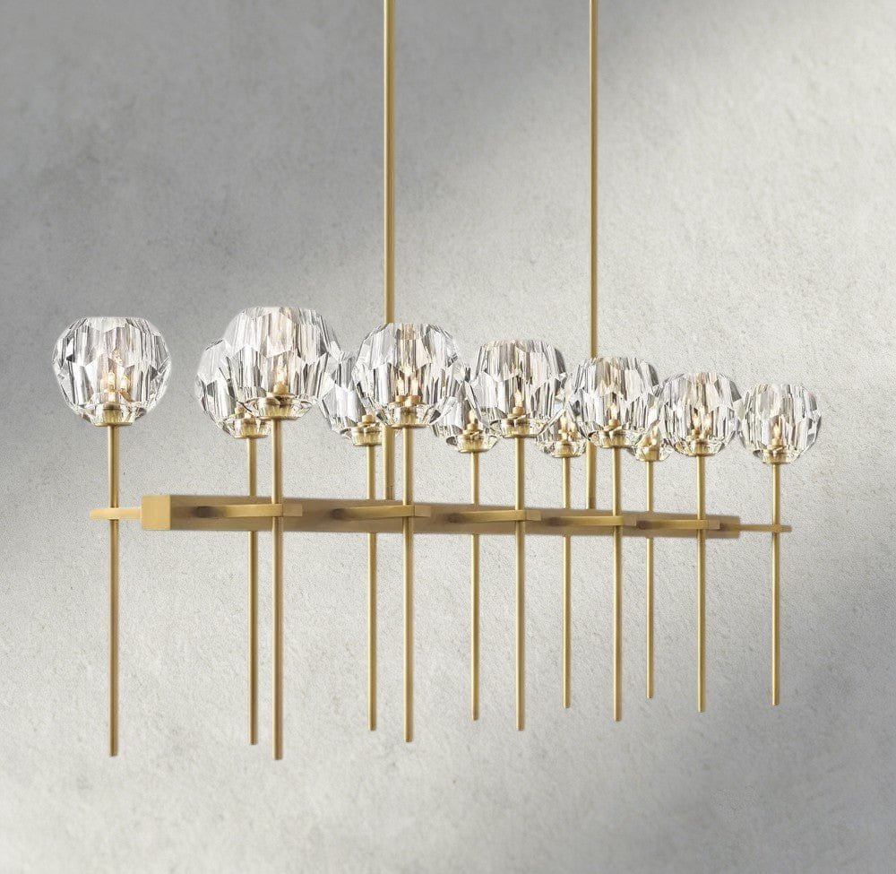 Beula De Cristal Double Linear Chandelier 60" - Cyran Lamps