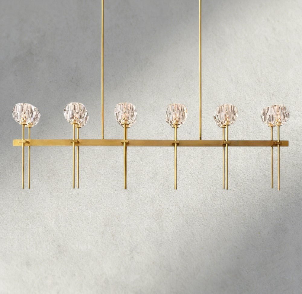 Beula De Cristal Double Linear Chandelier 60" - Cyran Lamps