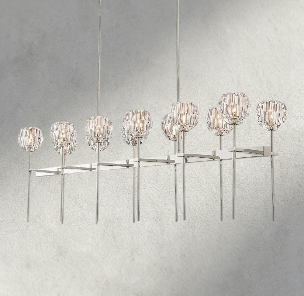 Beula De Cristal Double Linear Chandelier 60" - Cyran Lamps