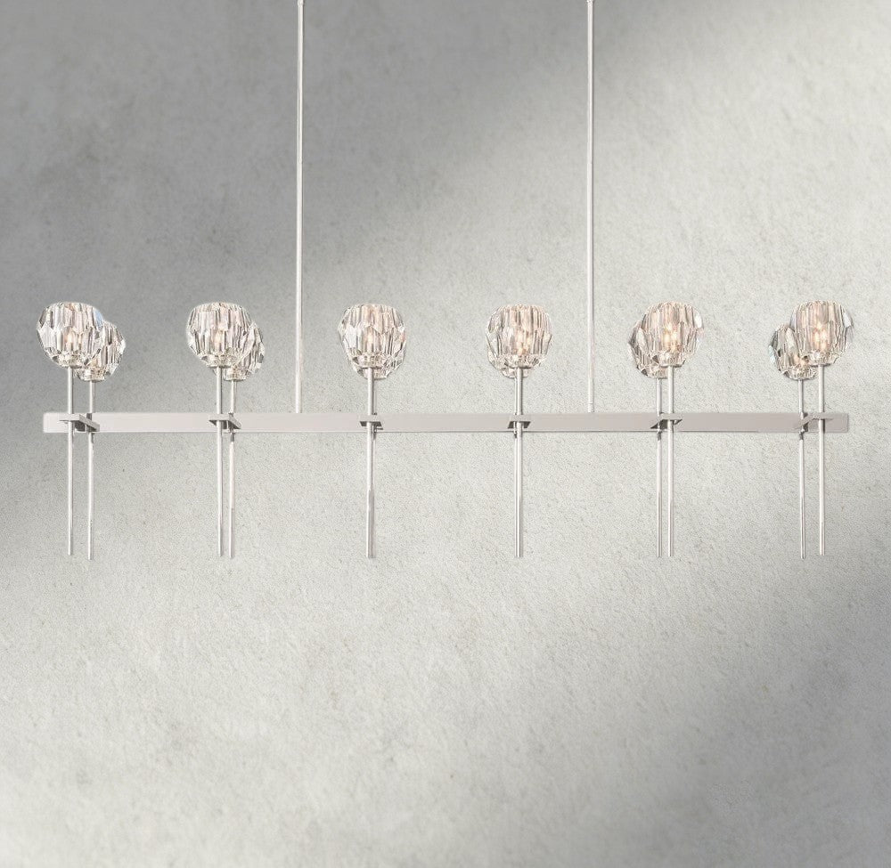Beula De Cristal Double Linear Chandelier 60" - Cyran Lamps