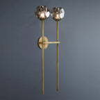 Beula De Crystal Ball Clear/Smoke Wall Sconce H9"/28" - Cyran Lamps