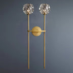 Beula De Crystal Ball Clear/Smoke Wall Sconce H9"/28" - Cyran Lamps