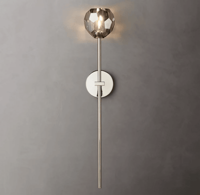 Beula De Crystal Ball Clear/Smoke Wall Sconce H9"/28" - Cyran Lamps