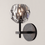 Beula De Crystal Ball Clear/Smoke Wall Sconce H9"/28" - Cyran Lamps