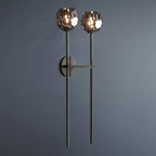 Beula De Crystal Ball Clear/Smoke Wall Sconce H9"/28" - Cyran Lamps