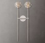 Beula De Crystal Ball Clear/Smoke Wall Sconce H9"/28" - Cyran Lamps