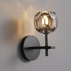 Beula De Crystal Ball Clear/Smoke Wall Sconce H9"/28" - Cyran Lamps