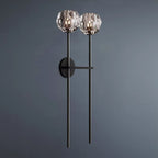 Beula De Crystal Ball Clear/Smoke Wall Sconce H9"/28" - Cyran Lamps