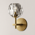 Beula De Crystal Ball Clear/Smoke Wall Sconce H9"/28" - Cyran Lamps