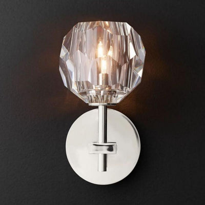 Beula De Crystal Ball Clear/Smoke Wall Sconce H9"/28" - Cyran Lamps